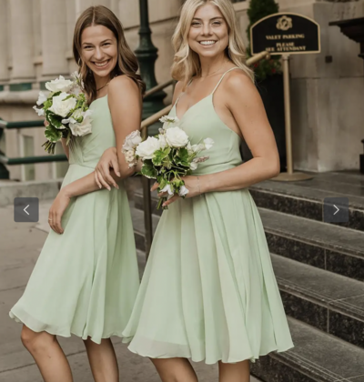 Sage Green Bridesmaid Dresses Short