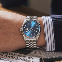 38MM Case Cadisen Mens Watches Sapphire Automatic Mechanical 5BAR Luminous Causal Business Wristwatch C8053 - Thumbnail 6