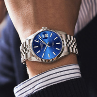 38MM Case Cadisen Mens Watches Sapphire Automatic Mechanical 5BAR Luminous Causal Business Wristwatch C8053 - Thumbnail 8
