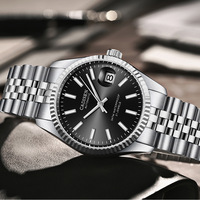 38MM Case Cadisen Mens Watches Sapphire Automatic Mechanical 5BAR Luminous Causal Business Wristwatch C8053 - Thumbnail 5