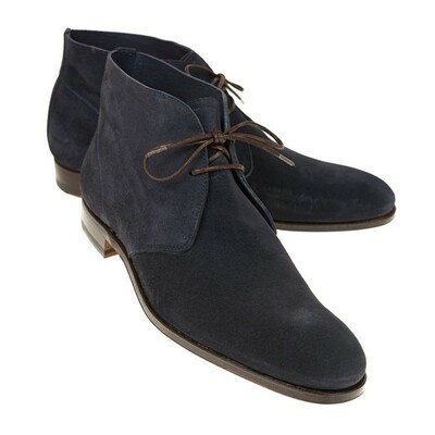 NEW HANDMADE MEN'S NAVY SUEDE CHUKKA BOOTS