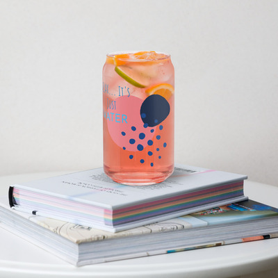 "Relax it's Just Water" Can-Shaped Glass