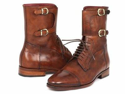 Leather Calfskin Handmade Mens High Ankle Boots