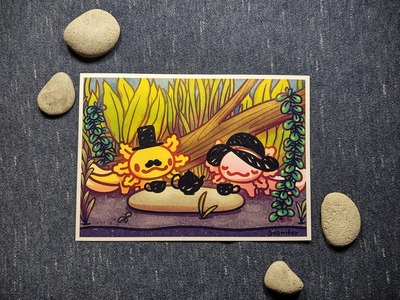 Axolotl Tea Mini Print