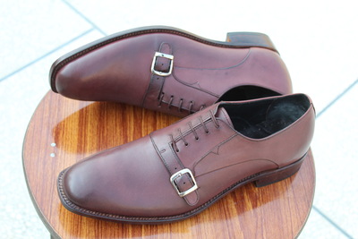 Crafted Leather Classic Brown Monk Strap and Lace up Dress Shoes For Men
