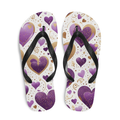 KissMe Purple & Gold Frabic Flip-Flops Flip-Flops