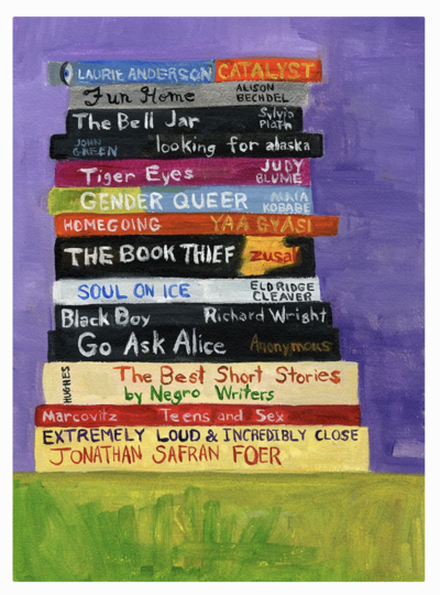 🔴SOLD "Read Banned Books #3" Signed Giclee Print by Vivienne Strauss -Framed-