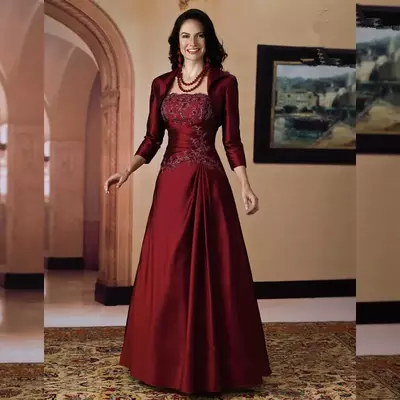 Mother of The Bride/Groom Dresses with Jacket Floor Length Evening Party Dresses