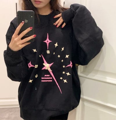 Star Clock Black Sweatshirt