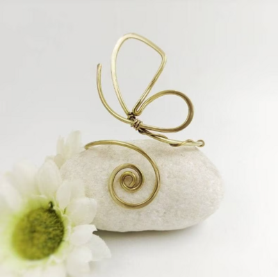 Butterfly cuff on upper arm for women, gold plated bracelet on upper arm, handmade jewelry for her