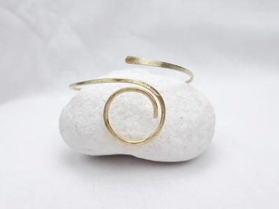 Egyptian renaissance upper arm cuff bracelet, handmade bohemian bracelet with brass wire