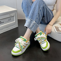 Avocado Green Lace Up Casual Sneakers For Women - Thumbnail 4