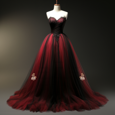 Wine Red and Black Lace Applique Tulle Sweetheart Ball Gown Floor Length Evening Formal Party Prom Dress Hand Made Custom W2-5.10