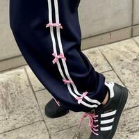 Bow Stripe Sweat Pants - Thumbnail 1