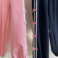 Bow Stripe Sweat Pants - Thumbnail 4