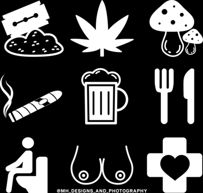 Unisex - Tourist T-Shirt White Icons