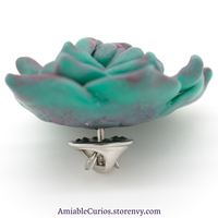 Green and Pink Succulent Pin, original jewelry, unique pin, plant inspired, botanical brooch - Thumbnail 1