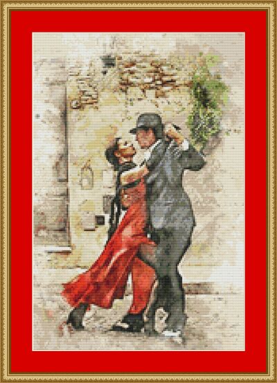 Tango Couple Cross Stitch Pattern