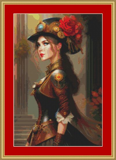 Steampunk Elegance Cross Stitch Pattern