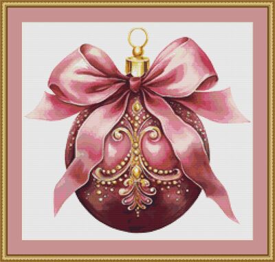 Pink Bauble Cross Stitch Pattern