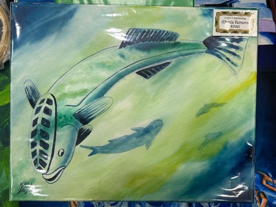 Mystic Remora 20" x 16" original repainting on canvas