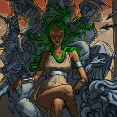 Gorgon Enthroned • Art Print