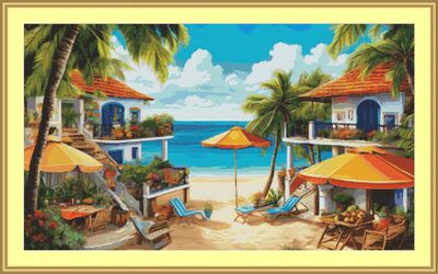 Beach Resort Cross Stitch Pattern
