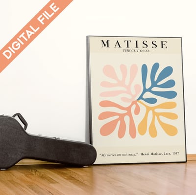 Henry Matisse - "The cut-outs" - 1947 - reproduction poster - HQ digital image ready to print