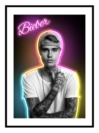Neon Bieber Art Print