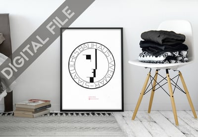 Bauhaus Logo Oskar Schlemmer - 1922 - high quality image ready to print