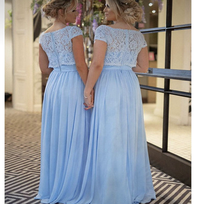 Bridesmaid Dresses Sky Blue Two Piece