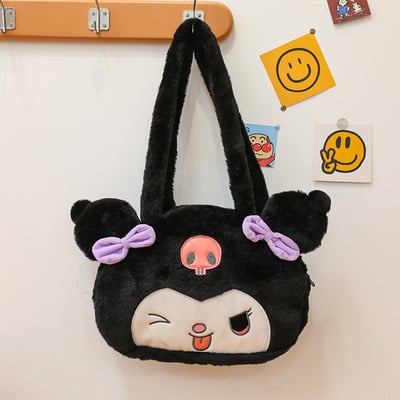 Cute Cartoon Kuromi Shoulder Bag Plush Bag
