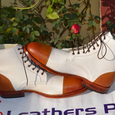 NEW Mens Handmade Leather High Ankle Boots