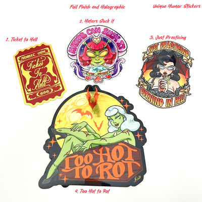 Unique Humor Holographic Stickers