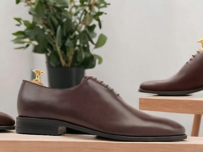 Handmade Men's Brown Leather Lace up Dress Shoes