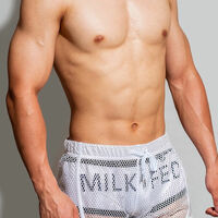 2PK D.M Underwear Mesh Perforated Holes Boxer Shorts Mens Sexy Sheer Homewear Sleep Bottoms DM6005 - Thumbnail 4