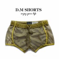 2PK D.M Underwear Mesh Perforated Holes Boxer Shorts Mens Sexy Sheer Homewear Sleep Bottoms DM6005 - Thumbnail 8
