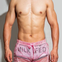 2PK D.M Underwear Mesh Perforated Holes Boxer Shorts Mens Sexy Sheer Homewear Sleep Bottoms DM6005 - Thumbnail 2