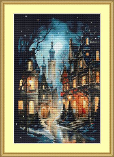 Christmas Night Cross Stitch Pattern