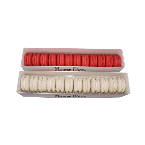 Red Velvet and Vanilla Macaron Cookie Gift Box, 24 Count