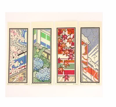 "Four Seasons" Woodblock Print Set