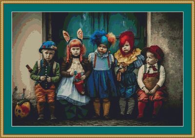 Carnival Children Cross Stitch Pattern