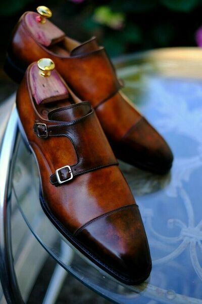 Handmade Men's Monk Shoes, Men's Two Tone Leather Double Monk Strap Casual Shoes