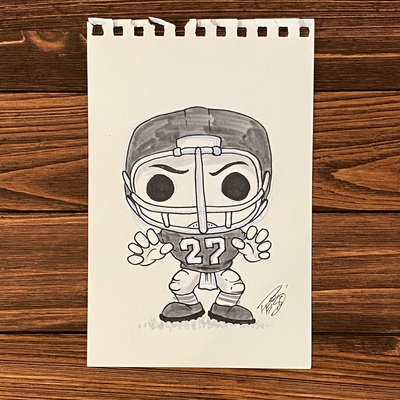 Original concept sketch - “wishlist” random football player