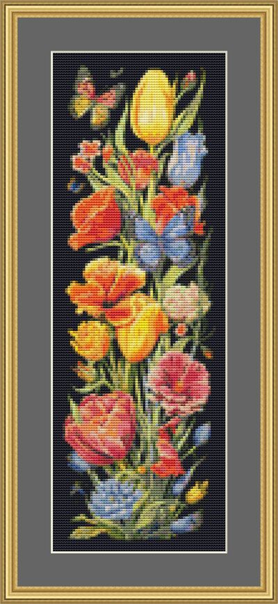 Butterflies And Flowers Cross Stitch Pattern