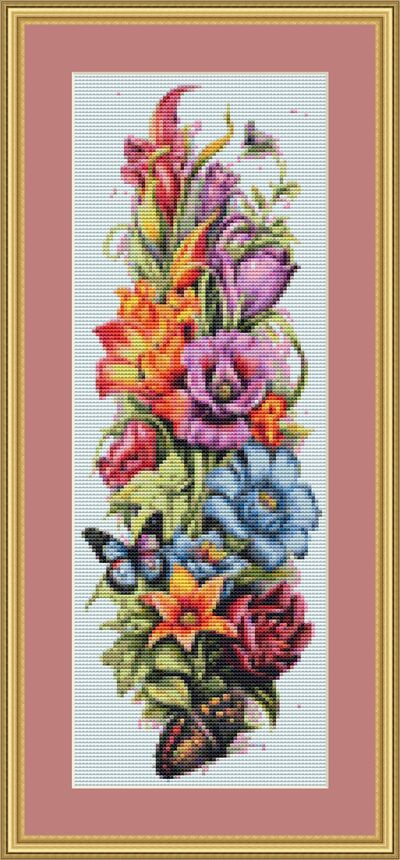 Butterflies And Flowers II Cross Stitch Pattern
