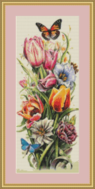 Butterflies And Flowers III Cross Stitch Pattern