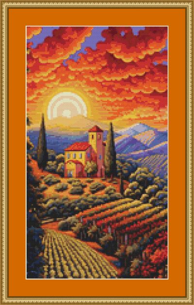 Sun Setting Cross Stitch Pattern