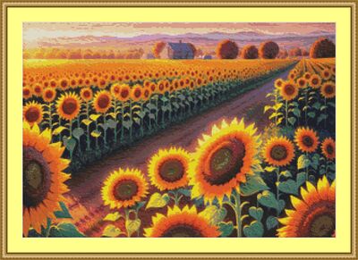 Sunflower Fields Cross Stitch Pattern