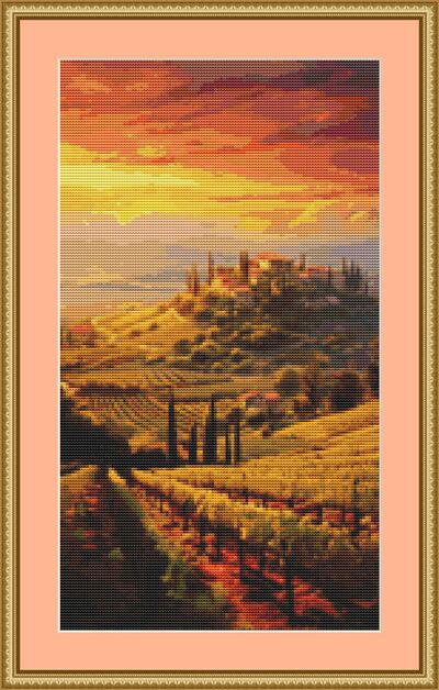 Evening Landscape Cross Stitch Pattern